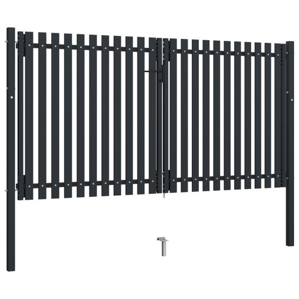 Doppelflügel Zauntor Stahl 306x220 cm Anthrazit