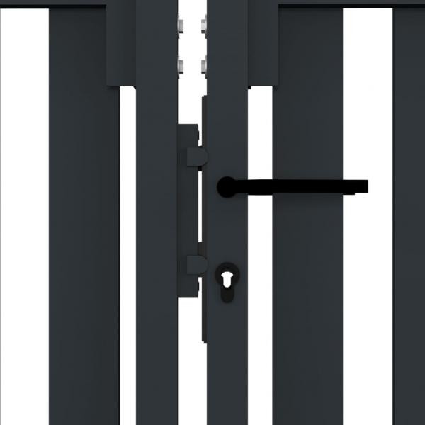 Doppelflügel Zauntor Stahl 306x220 cm Anthrazit