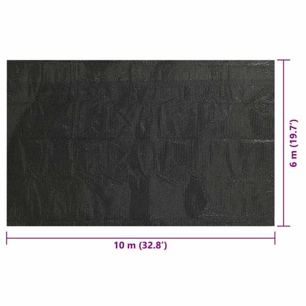 Rechteckige Poolabdeckung 1000x600 cm PE Schwarz 
