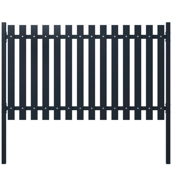 ARDEBO.de - Zaunfeld Anthrazit 174,5x75 cm Pulverbeschichteter Stahl