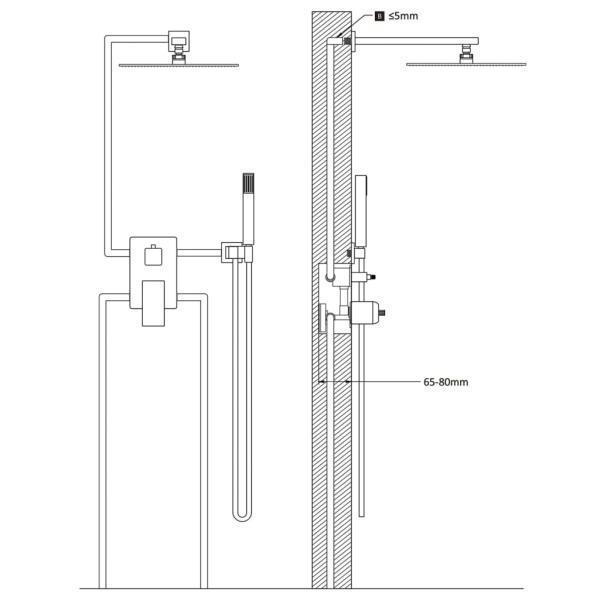Duschsystem Edelstahl 201 Silbern