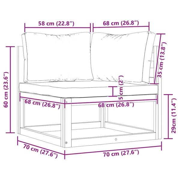Modulare Ecksofas 2 Stk. mit Auflagen Cremeweiß