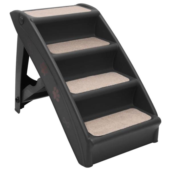 Hundetreppe Klappbar Schwarz 62x40x49,5 cm 