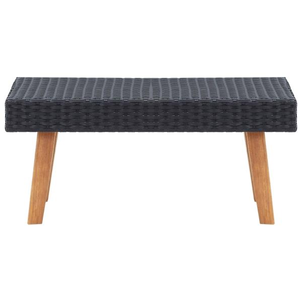 4-tlg. Garten-Lounge-Set mit Auflagen Poly Rattan Schwarz