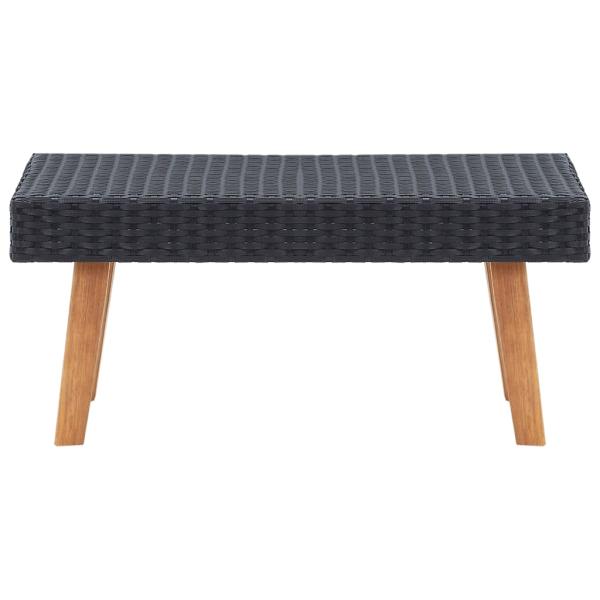 4-tlg. Garten-Lounge-Set mit Auflagen Poly Rattan Schwarz