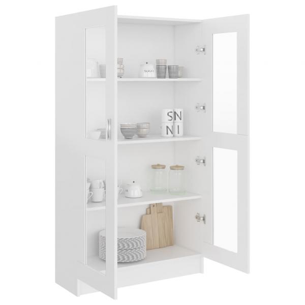Vitrinenschrank Weiß 82,5x30,5x150 cm Holzwerkstoff