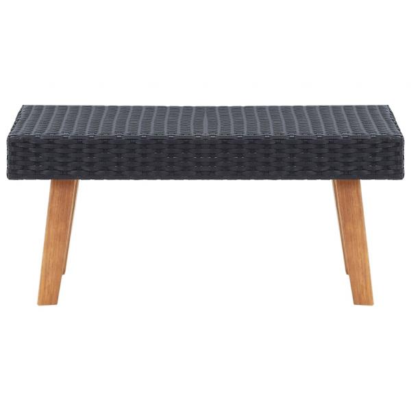 2-tlg. Garten-Lounge-Set mit Kissen Poly Rattan Schwarz