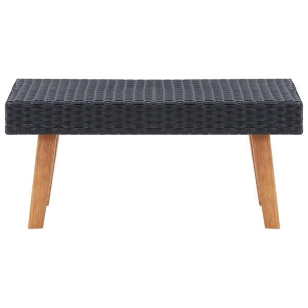 2-tlg. Garten-Lounge-Set mit Kissen Poly Rattan Schwarz