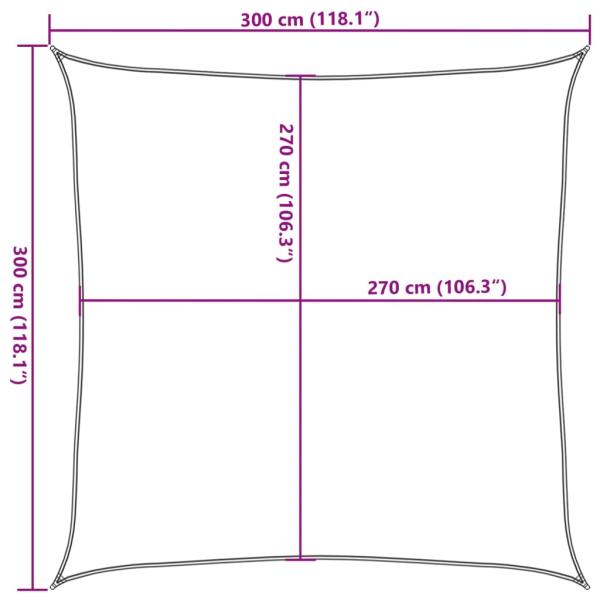 Sonnensegel 160 g/m² Weiß 3x3 m HDPE