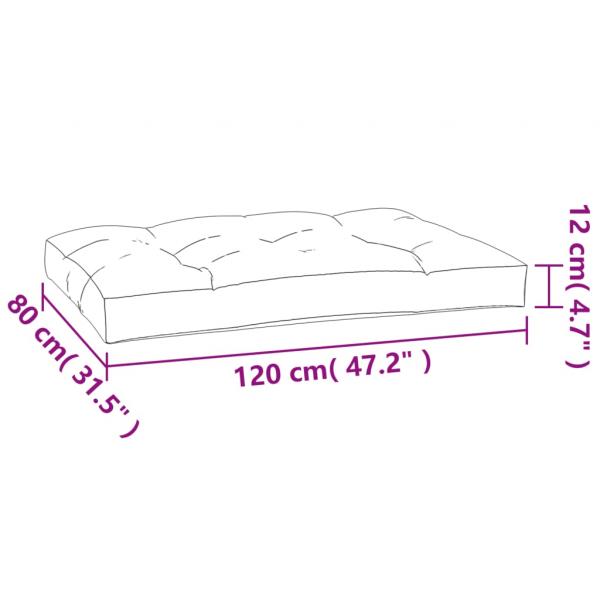 Palettenkissen Anthrazit 120x80x12 cm Stoff