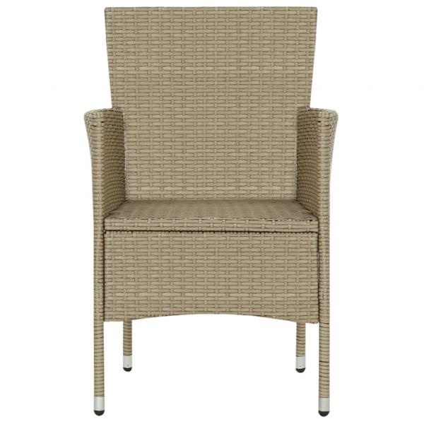 Garten-Essstühle 2 Stk. Poly Rattan Beige