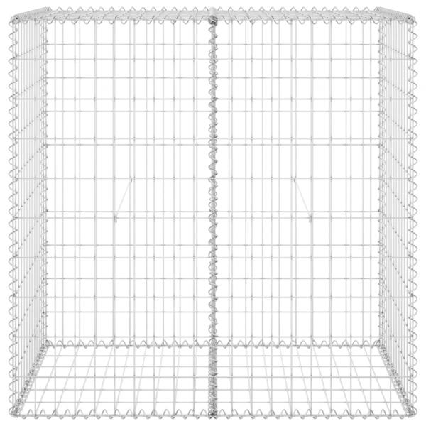 Gabionenwand mit Abdeckung Verzinkter Stahl 100x60x100 cm