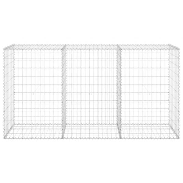 Gabionenwand mit Abdeckung Verzinkter Stahl 200x60x100 cm