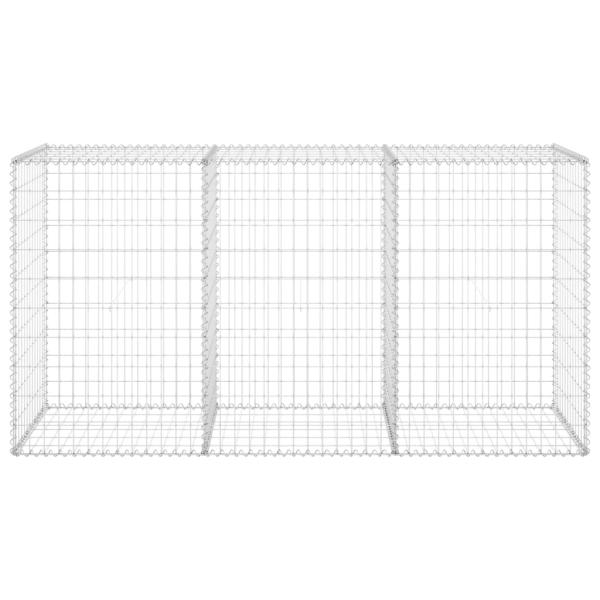 Gabionenwand mit Abdeckung Verzinkter Stahl 200x60x100 cm