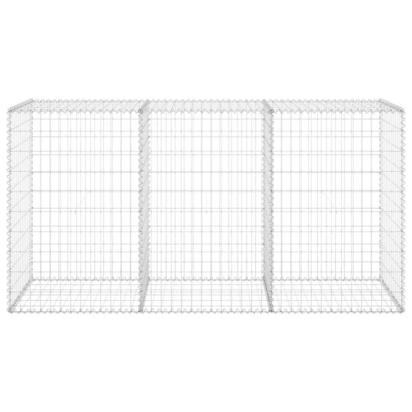 Gabionenwand mit Abdeckung Verzinkter Stahl 200x60x100 cm