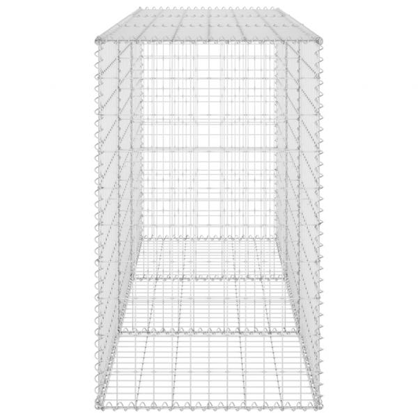 Gabionenwand mit Abdeckung Verzinkter Stahl 200x60x100 cm