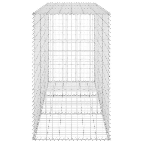 Gabionenwand mit Abdeckung Verzinkter Stahl 200x60x100 cm