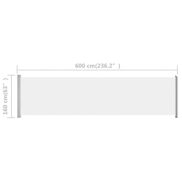 Seitenmarkise Ausziehbar 600x160 cm Creme