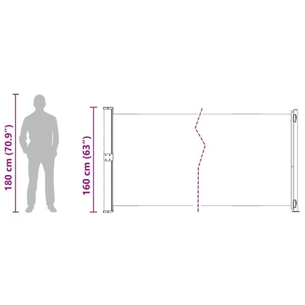 Seitenmarkise Ausziehbar 600x160 cm Braun