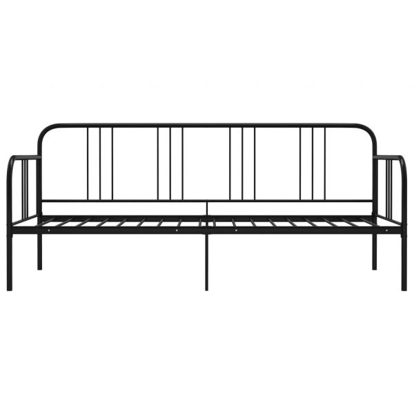 Schlafsofa Bettgestell Schwarz Metall 90x200 cm
