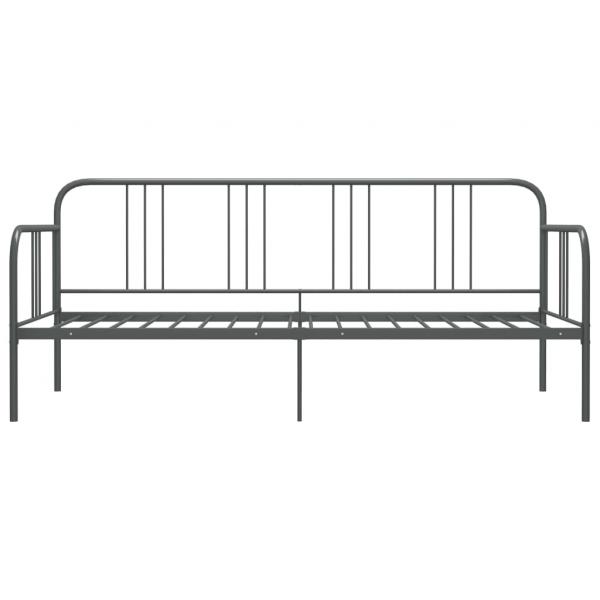 Schlafsofa Bettgestell Grau Metall 90x200 cm
