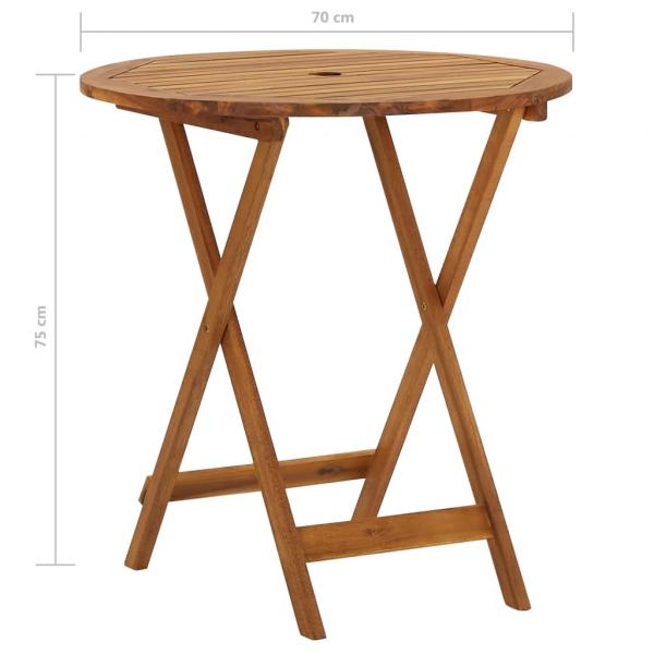Klappbarer Gartentisch 70 cm Massivholz Akazie