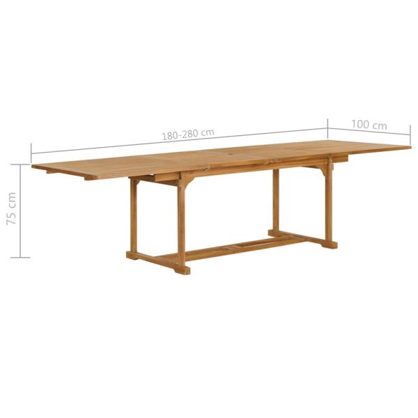 9-tlg. Garten-Essgruppe Teak Massivholz