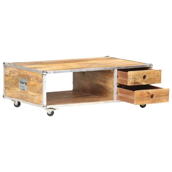 Couchtisch 89x59x33 cm Massives Raues Mangoholz 