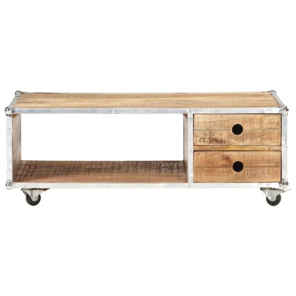 Couchtisch 89x59x33 cm Massives Raues Mangoholz 