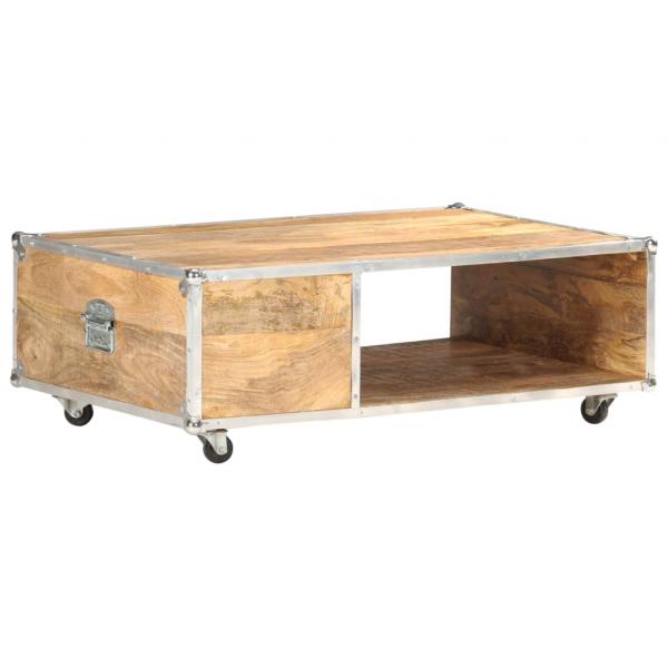 Couchtisch 89x59x33 cm Massives Raues Mangoholz 