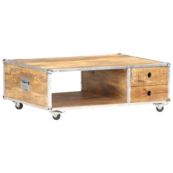 Couchtisch 89x59x33 cm Massives Raues Mangoholz 