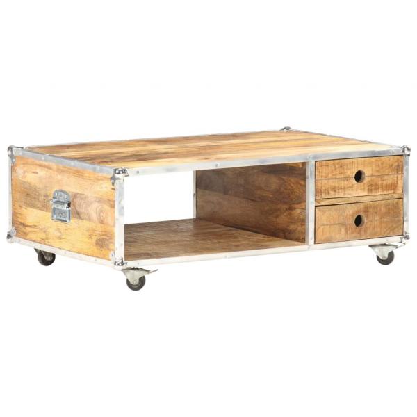 Couchtisch 89x59x33 cm Massives Raues Mangoholz 