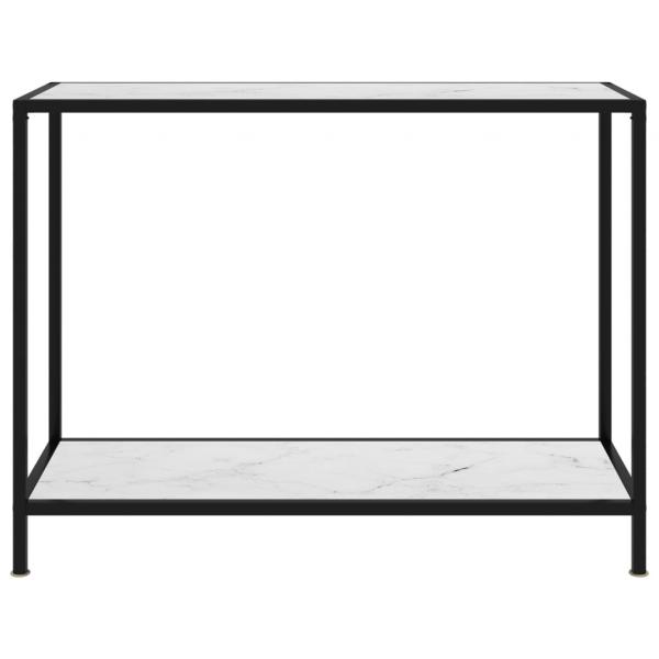 Konsolentisch Weiß 100x35x75 cm Hartglas