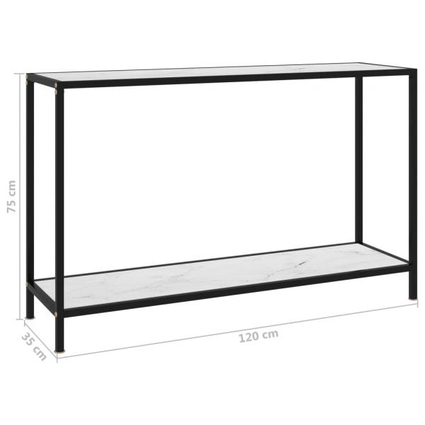 Konsolentisch Weiß 120x35x75 cm Hartglas