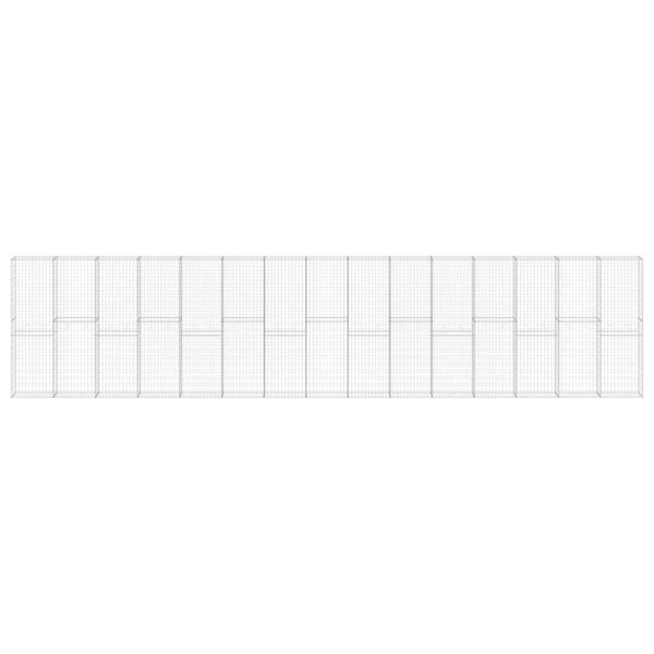 Gabionenwand mit Abdeckung Verzinkter Stahl 900x30x200 cm