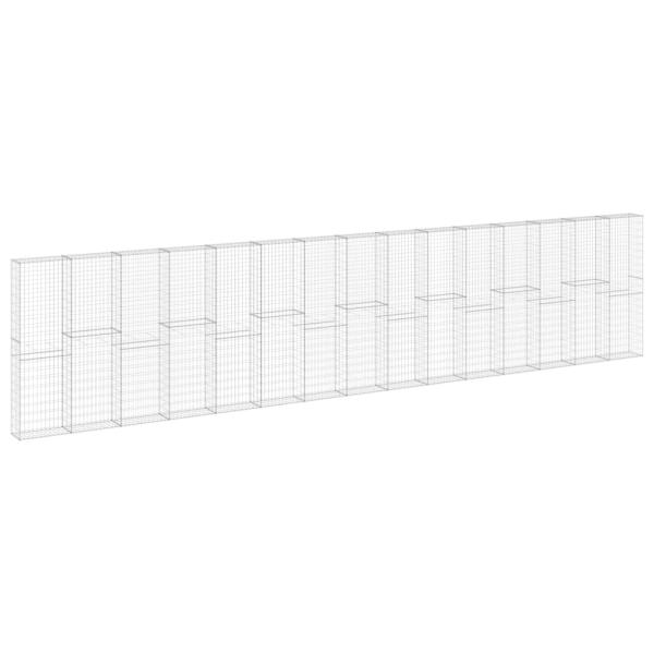 Gabionenwand mit Abdeckung Verzinkter Stahl 900x30x200 cm