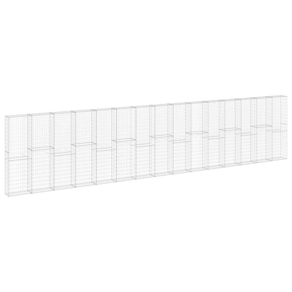 Gabionenwand mit Abdeckung Verzinkter Stahl 900x30x200 cm