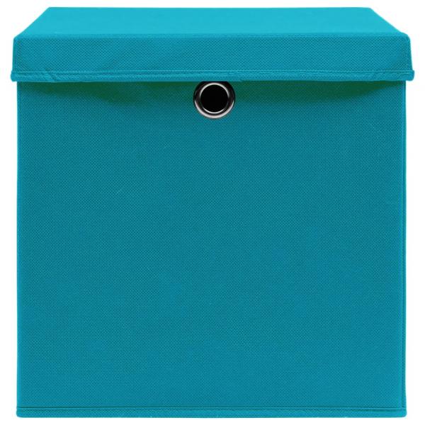Aufbewahrungsboxen mit Deckeln 4 Stk. 28x28x28 cm Babyblau