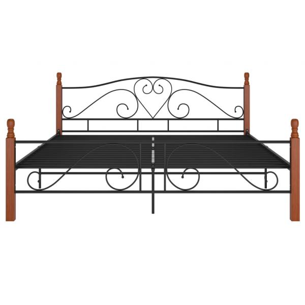 Bettgestell Schwarz Metall 200x200 cm