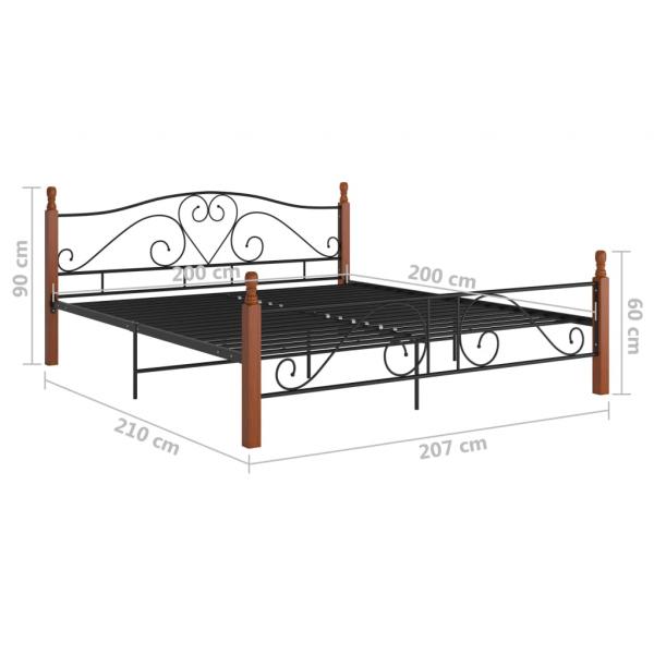 Bettgestell Schwarz Metall 200x200 cm