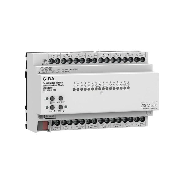 ARDEBO.de Gira 502800 KNX Schaltaktor 16fach 16 A / Jalousieaktor 8fach 16 A Standard