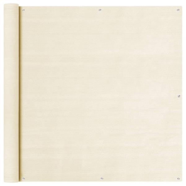 ARDEBO.de - Balkon Sichtschutz Creme 120x300 cm HDPE 
