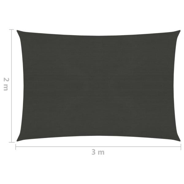 Sonnensegel 160 g/m² Anthrazit 2x3 m HDPE 