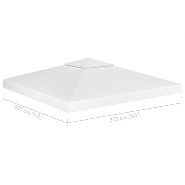 Pavillon-Dachplane mit Kaminabzug 310 g/m² 3x3 m Weiß