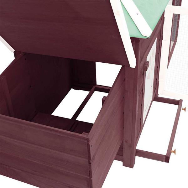 Hühnerstall mit Legenest Mokka 190x72x102 cm Tanne Massivholz