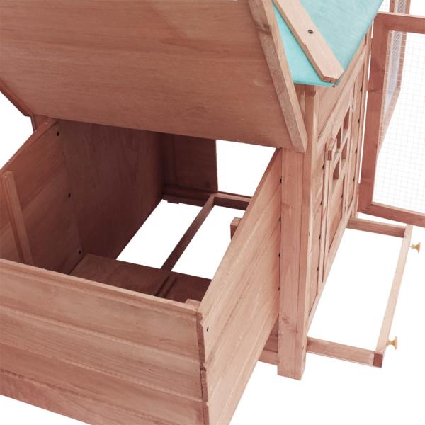 Hühnerstall mit Legenest Mokka 190x72x102 cm Tanne Massivholz