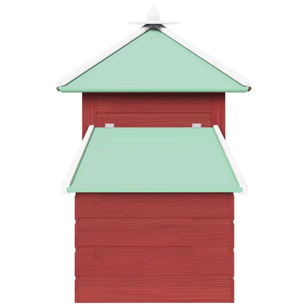 Hühnerstall mit Hühnernest Rot 190x72x102 cm Tanne Massivholz 