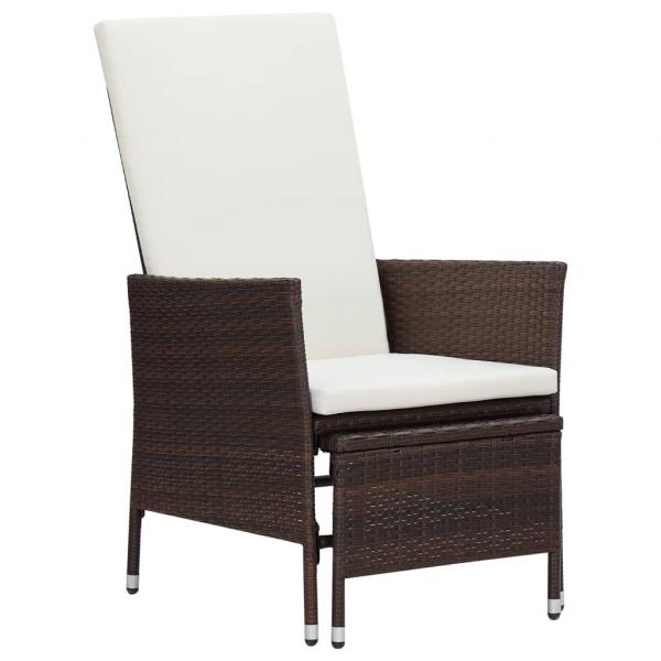 ARDEBO.de - Garten-Liegestuhl mit Auflagen Poly Rattan Braun