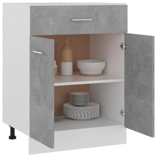 ARDEBO.de - Schubunterschrank Betongrau 60x46x81,5 cm Holzwerkstoff