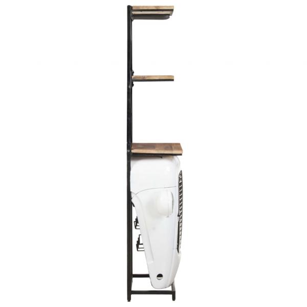 Traktor-Weinschrank Weiß 49x31x172 cm Raues Mangoholz